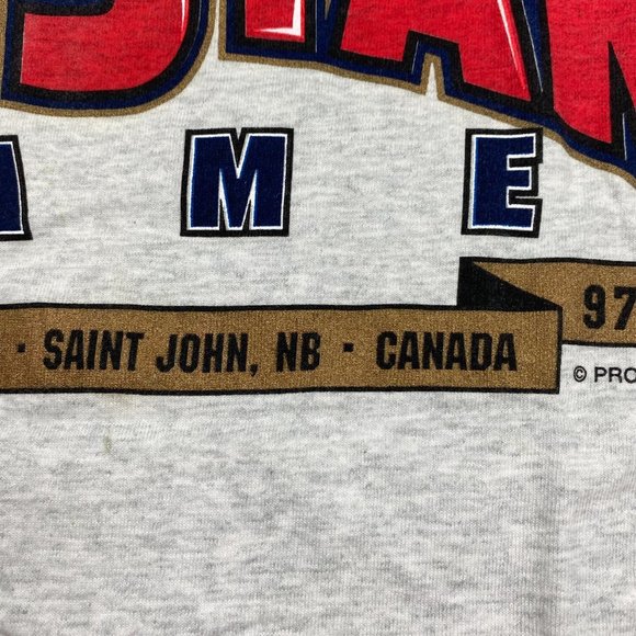 Vintage 90s AHL All Star Game T Shirt Men's Medium Saint John New Brunswick - Picture 5 of 11